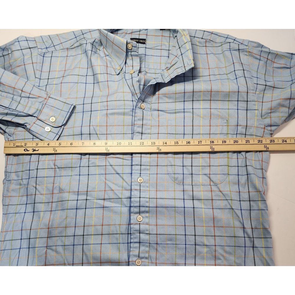 Gitman Bros Mens Size M Blue Plaid Long Sleeve Button Down Shirt - Picture 7 of 12